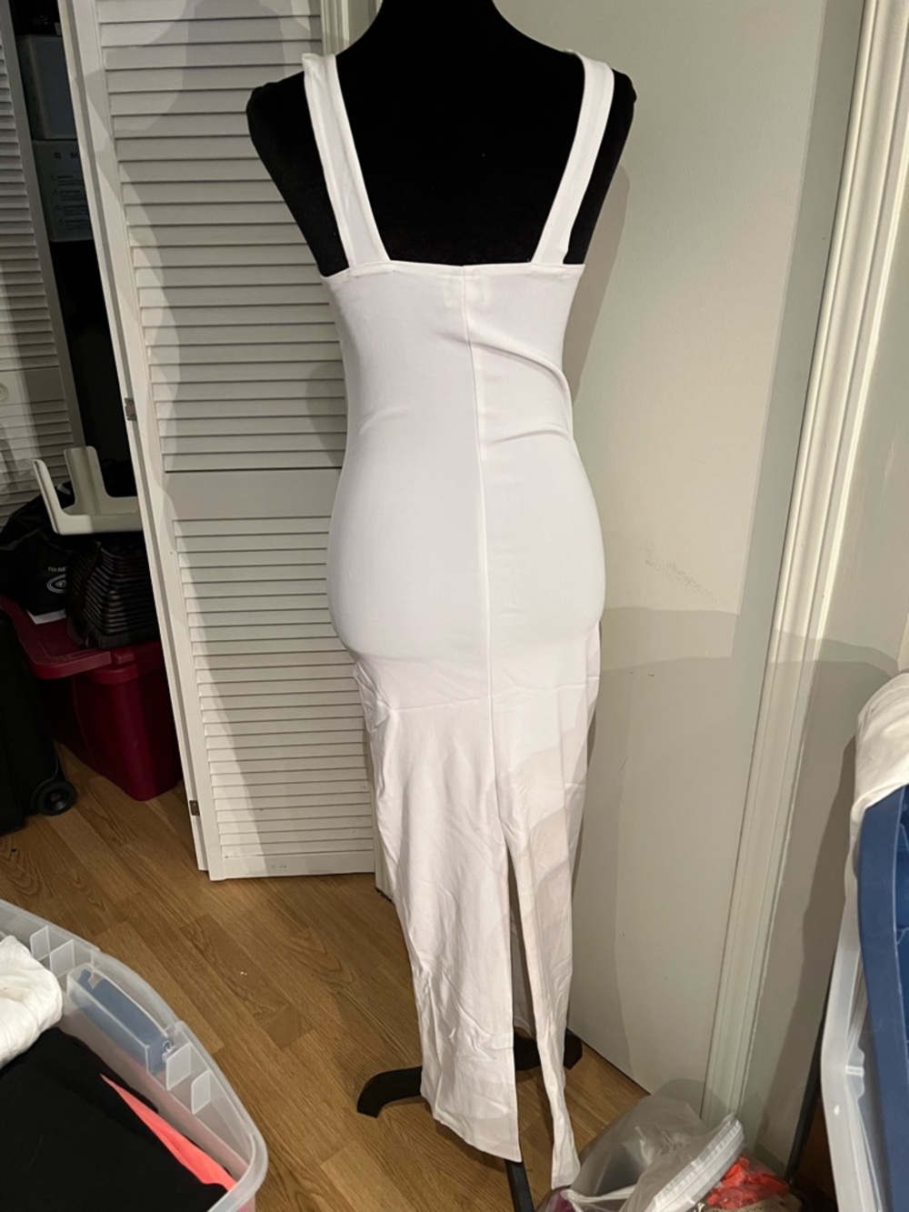 White Square-Neck Tank Maxi Dress